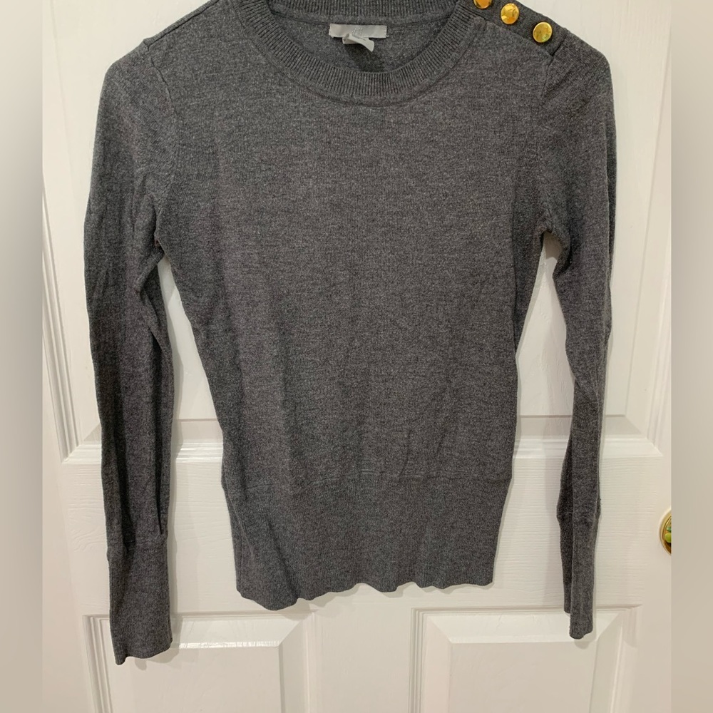 Gray H&M Sweater with Gold Buttons